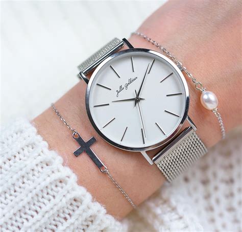 silver wrist watch for women.